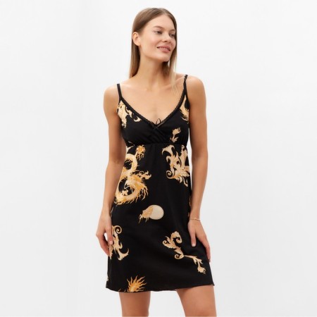 Night shirt female, black color, size 52