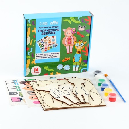 Wood painting "Creative animals"