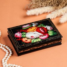 Zhostovo box, 11x16 cm, lacquer miniature