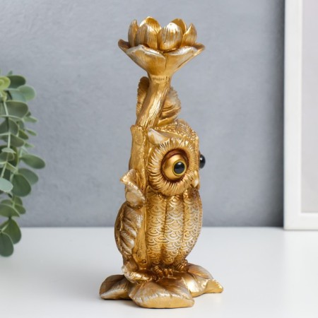 Summary Polystone stand "Filin Genrich Puccity with a flower" Bronze 21x8.5x12 cm-2