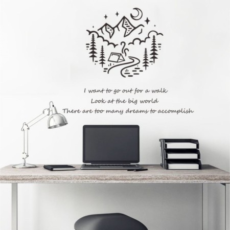 Sticker Plastic Interior Black "Campaign in the Mountains" 38x39 cm