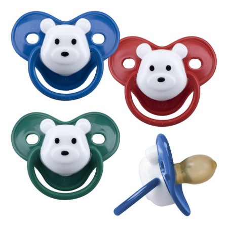 Nipple - Latex classic "Bear" dummy, from 6 months., Mix color