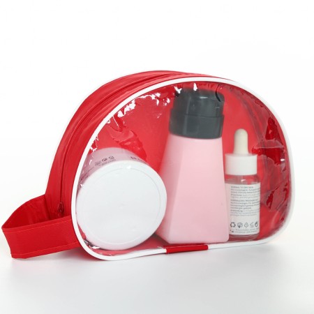 Cosmetic bag with lightning, with a pen, red color-1