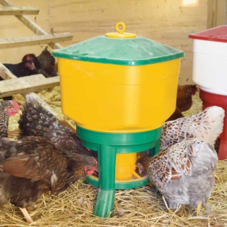Bunker feeder for poultry at 35 kg, on legs, plastic, kubic premium-6