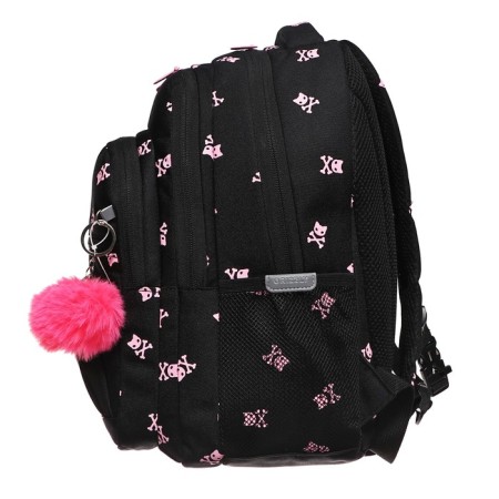School backpack, 39 x 30 x 20 cm, Grizzly, ergonomic back, + keychain, black-3
