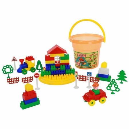 Designer "Builder", 68 elements, in a bucket of maxi with a lid-1