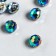 Buttons plastic for creativity 1 puncture "ball holography. Blue-green" set 12 pcs d = 1.2 cm 785543