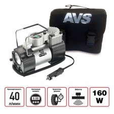 Car compressor AVS KE400L, 40 l/min, 10 atm, metal, with a lantern