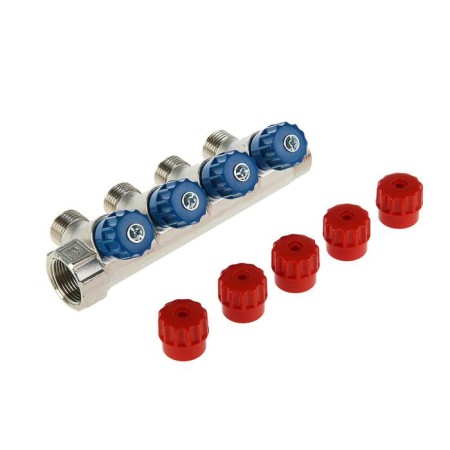 VALTEC collector, with valves, 3/4 "x 1/2" 4 exits, with external thread-1