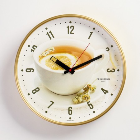 Wall clock, series: kitchen, "tea with lemon", d-30 cm