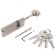 Cylinder mechanism standard MAX, 90 mm (60x30S), 5 keys, key/rod, matte nickel