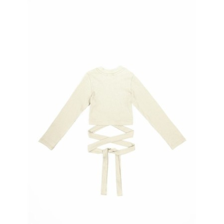 TOP for girls with long sleeves on Generation ties, height 128 cm, milk color-8