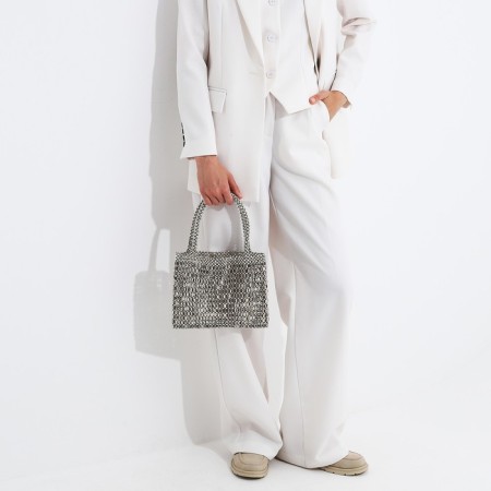 Bag-clate without fastening, silver color-6