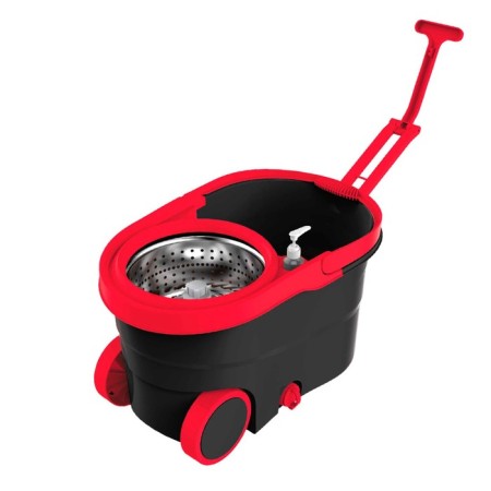 Pioneer 7111s cleaning set: mop, a bucket with an annex/rinsing, a microfiber nozzle, black color-1