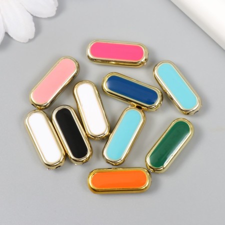 Busina for creativity plastic "elongated oval" gold mix 0.7x0.5x2.2 cm