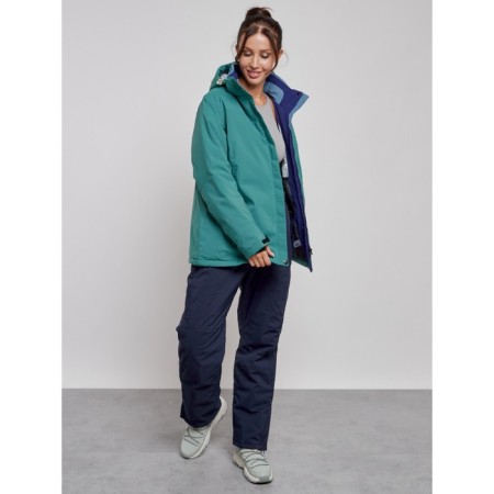 Ski suit female winter, size 58, green color-5