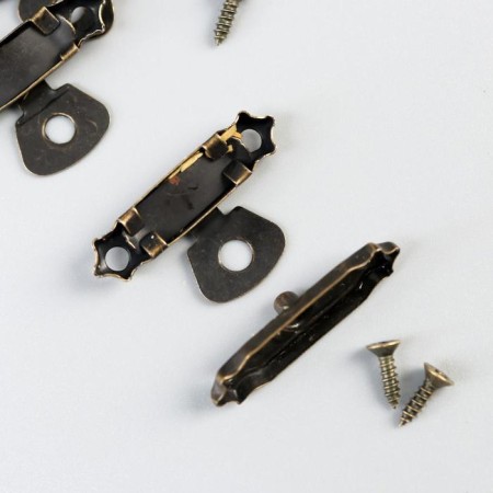Castle metal for bronze casket + nails. set 10 pcs 1.5x2.7 cm-1