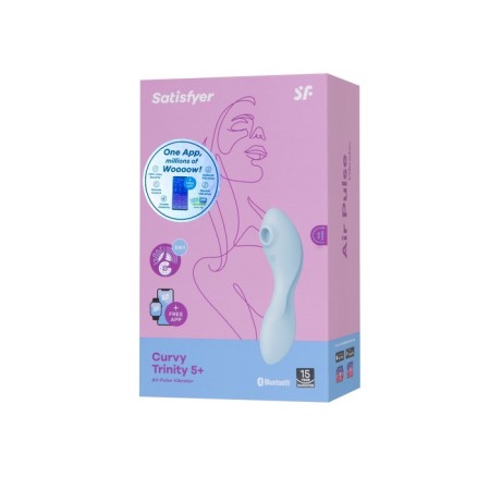 Satiffyer Curvy Trinity 5+ vacuum clitoris stimulator, blue color-4