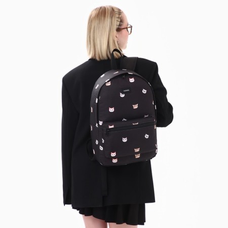 School Textile Backpack "Cats", 42x14x28 cm, black color-12