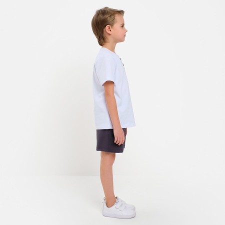Set for a boy (T -shirt, shorts) minku white color/graphite, height 122-1