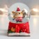 Souvenir Polystone Water Ball "Deer-Puhlyash with a birdhouse" 6.5x6.5x8.5 cm