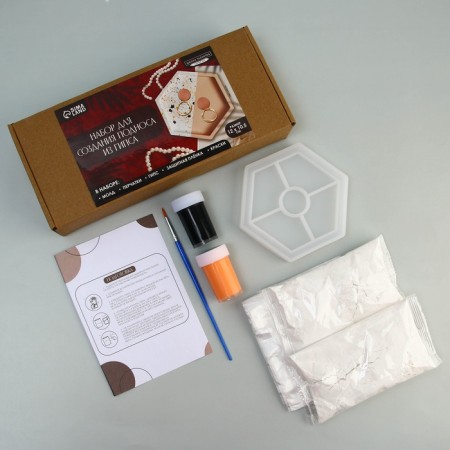 Set for creating a gypsum pan with "hexagonal" paints-2