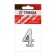 The door number "4" tundra, plastic, chromium color, 1 pc.