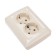 Double socket Kranz ceramics, with grounding, hidden installation, 16a, beige KR-78-0250