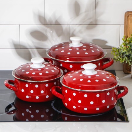 Set of pots "Monica", 3 subjects: 1.5 l, 2 l, 3 l, enameled covers, induction-3