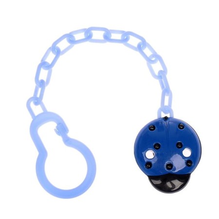 Holder for the nipple - dummy "God's cow", on the chain, the color is blue-2