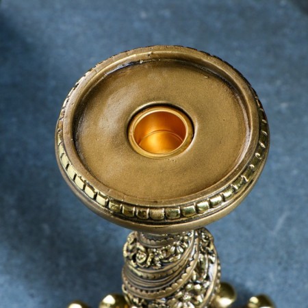 Flower candlestick, gold 13x13x28 cm, for a candle d = 2 cm-3