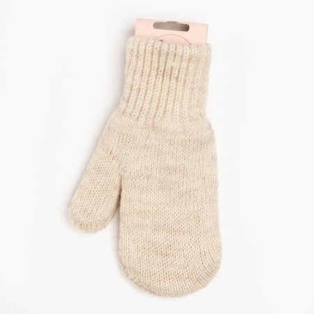 Double children's mittens, beige color, size 12 (3-6 years)-3