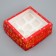 Folding box for 9 cupcakes with a “Happy New Year” window, snowflakes, 25 x 25 x 10 cm, new year