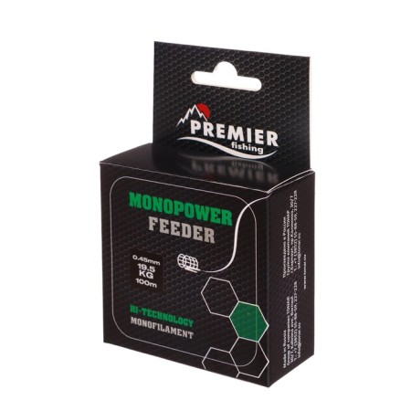 Premier Fishing Monopower Feeder, diameter 0.45 mm, test 19.5 kg, 100 m, green-1
