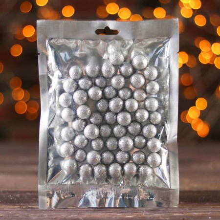Figure for crafts and decor "Shar", set 55 pcs., Size 1 pcs: 0.5 - 1 cm, silver color-1