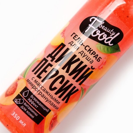 Sugar shower gel-scrub, 350 ml, peach aroma, Beauty Food-3