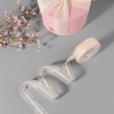 Decorative tape, nylon, 25 mm, 9 ± 0.5 m, ivory ivory No. 008-1
