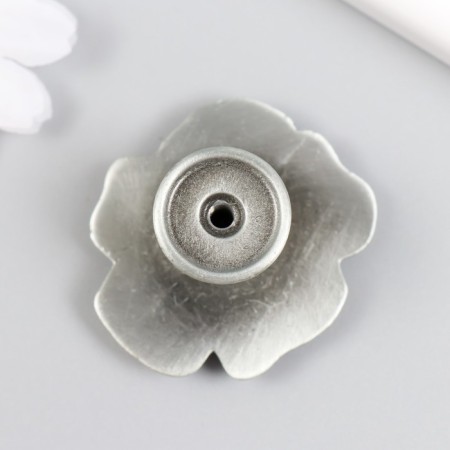 Handle for the casket Metal "Pion" Elevated silver 3.9x4.4x2.5 cm-2