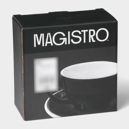 Coffee steam porcelain Magistro Coffee Time, 2 objects: a cup 200 ml, a saucer d = 14.5 cm, black color is black-11