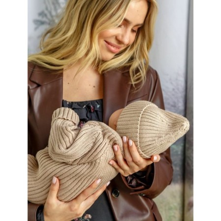 Cap with lapel Children's Amarobaby Pure Love Tot, size 46-48 cm, beige color-9