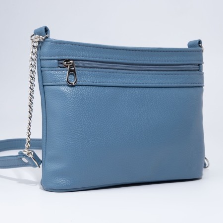 Bag Cross-Bodi with a zipper, blue color-3