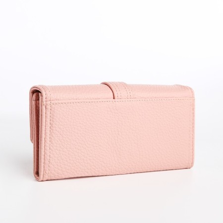 Women's wallet on the button, pink color-1