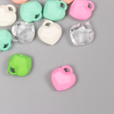 Decor for creativity Plastic "Hearts" Mix "Mix set 20 g 1.9x1.7x0.8 cm-1