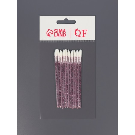 Applicators for lipstick and shine, set - 10 pcs, 9 cm, pink color-7