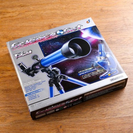 Teaching set "Experience": desktop telescope, interchangeable lenses 20x/ 30x/ 40x, microscope 100x/ 200x/ 450-10