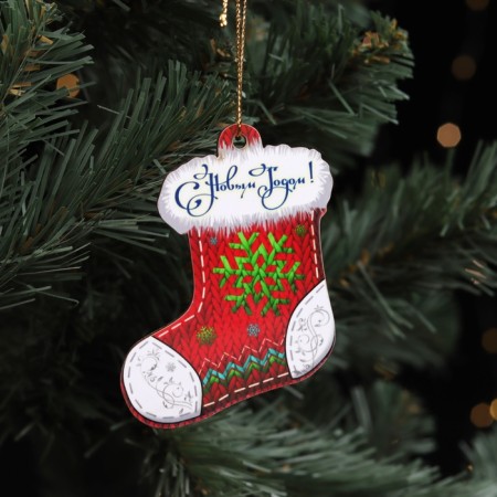 Herbal toy Bilateral "New Year's boot", 9x6 cm-2