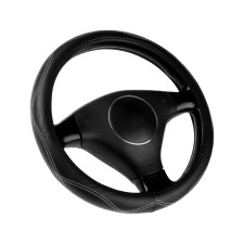 Braid on the steering wheel Nova Bright eco -leather, black, shagren, white line, size M