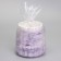A candle in a candlelight made of gypsum with smooth faces, 9.5x9cm, marble with purple strips