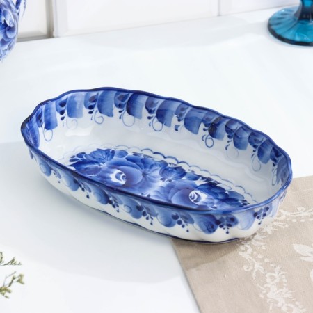 Saladnik "Wave", 9 × 24 × 5 cm, gzhel