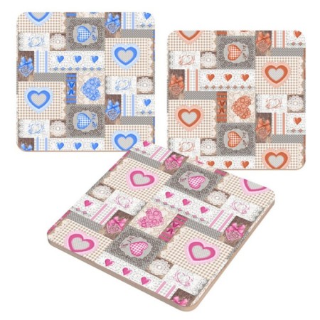 Standing for hot multidide "Love", birch, size 14x14 cm